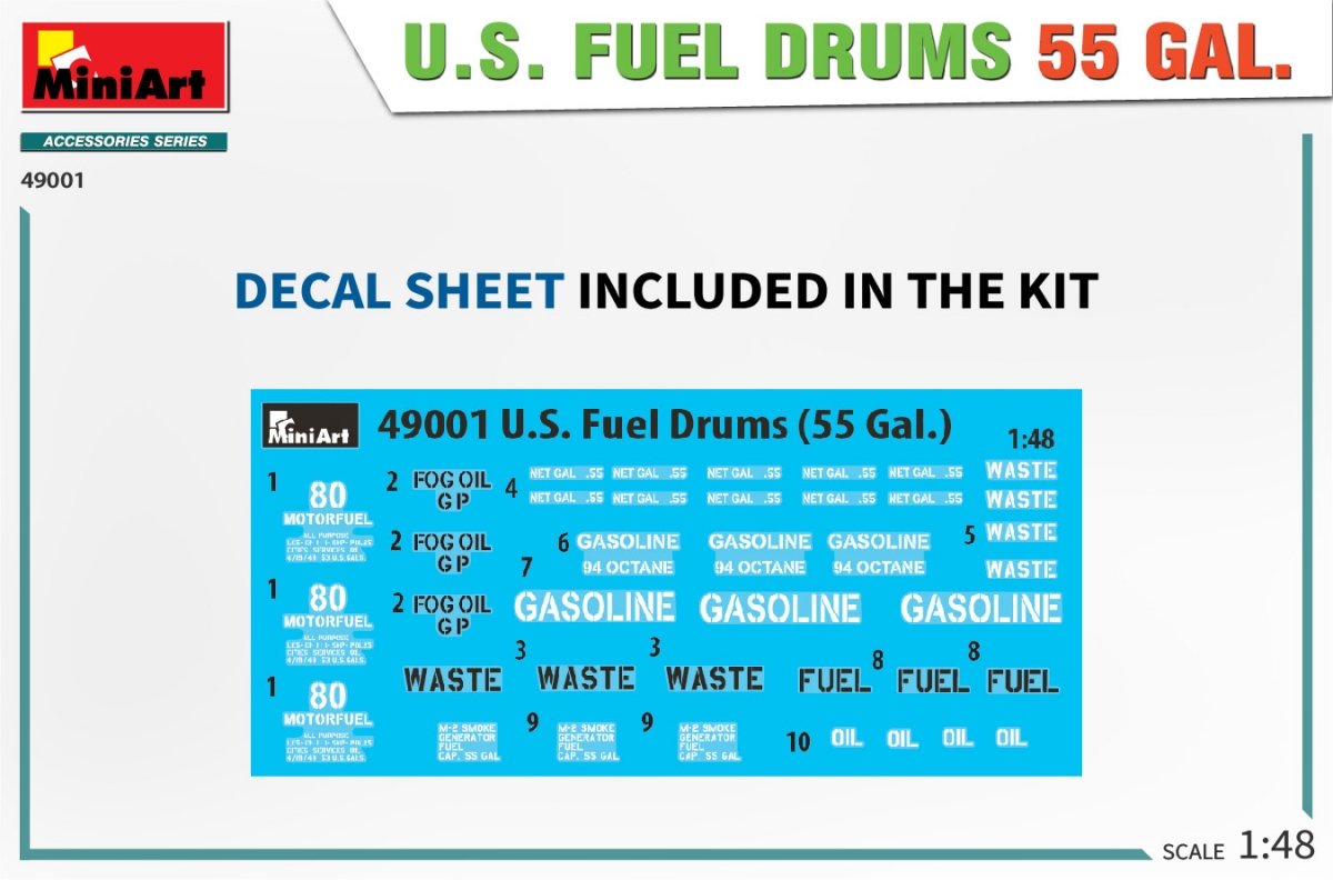 MiniArt 49001 U.S. FUEL DRUMS 55 GAL. 1/48 – Bild 2