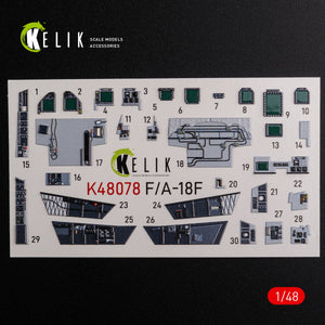 KELIK K48078 F/A-18F Super Hornet interior 3D decals for MENG kit 1/48 – zdjęcie 2