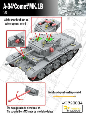 Vespid Models VS720004 A-34 Comet MK.1B 1/72 – image 3