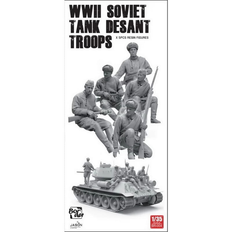 Border Model BR-004 Soviet WWII Tank Landing Troops (5 Resin Figures) 1/35 – image 2