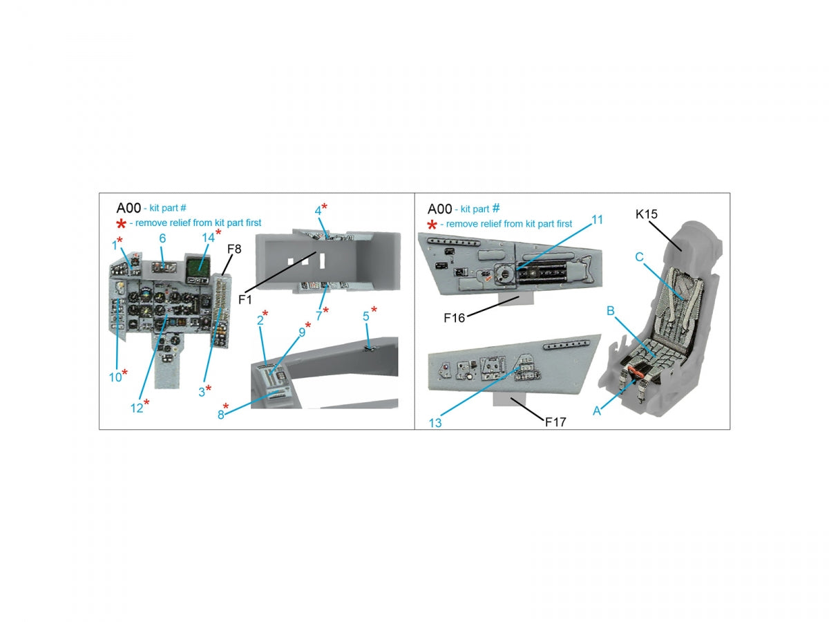 Quinta Studio QD72118 MiG-29A (NATO) 3D-Printed coloured Interior on decal paper (Trumpeter/IBG Models) 1/72 – immagine 2