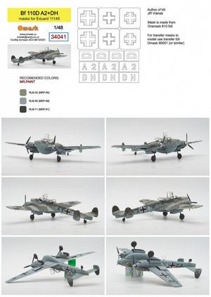 Omask 34041 Bf 110D A2+DH (for Eduard 11145) 1/48 – zdjęcie 2