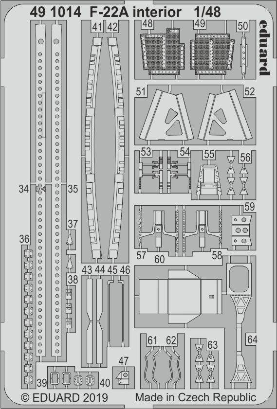 Eduard 491014 F-22A interior HASEGAWA 1/48 – zdjęcie 2