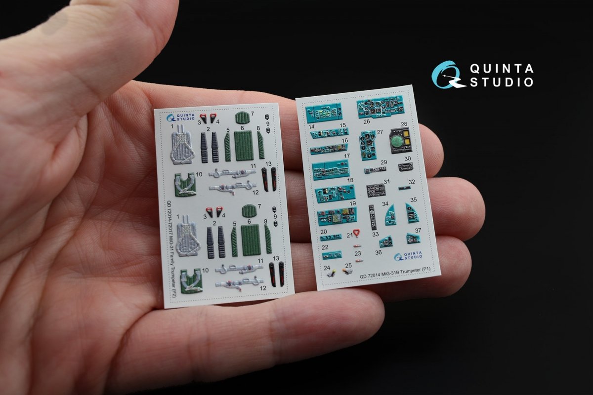 Quinta Studio QD72014 MiG-31B 3D-Printed &amp;amp; coloured Interior on decal paper (for Trumpeter kit) 1/72 – zdjęcie 4