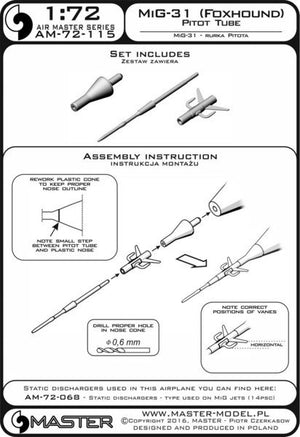 Master AM-72-115 MiG-31 (Foxhound) - Pitot Tube 1/72 – image 4