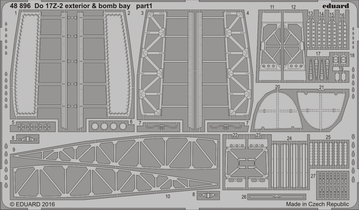 Eduard 48896 Do 17Z-2 exterior & bomb bay ICM 1/48