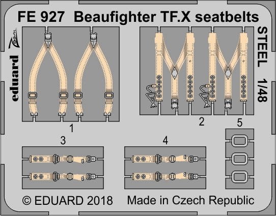 Eduard FE927 Beaufighter TF. Ceintures de sécurité X en acier Revell 1/48