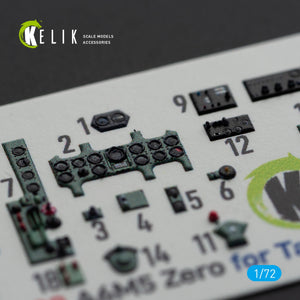 KELIK K72099 A6M5 Zero - interior 3D decals for Tamiya kit 1/72 – zdjęcie 4