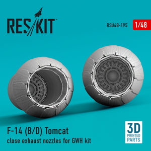 RESKIT RSU48-0195 F-14 (B,D) &amp;quot;TOMCAT&amp;quot; CLOSE EXHAUST NOZZLES FOR GWH KIT (3D PRINTED) 1/48 – zdjęcie 3