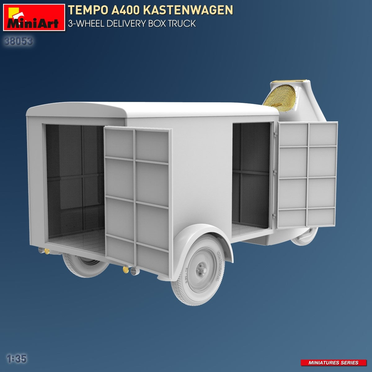 MiniArt 38053 TEMPO A400 KASTENWAGEN 3-WHEEL DELIVERY BOX TRUCK 1/35 – zdjęcie 6