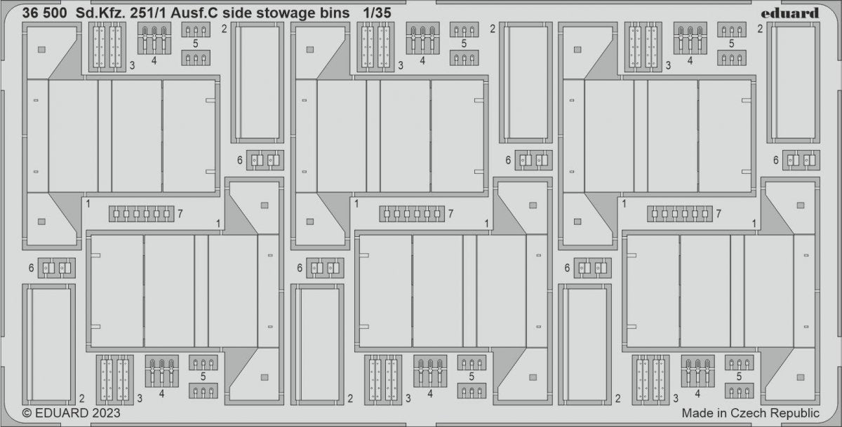 Eduard 36500 Sd. Kfz. 251/1 Ausf. C side stowage bins ACADEMY 1/35