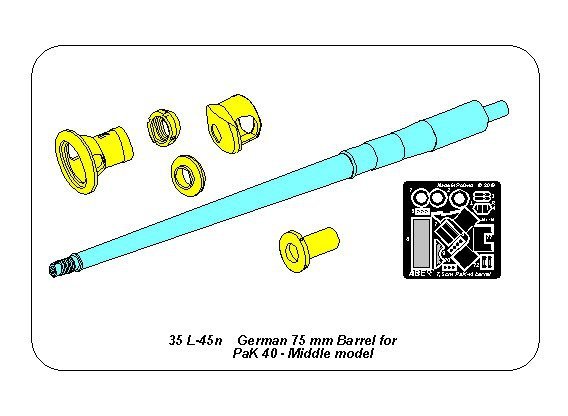 Aber 35L-045N German 75mm Barrel for Pak40 - middle model 1/35 – image 2