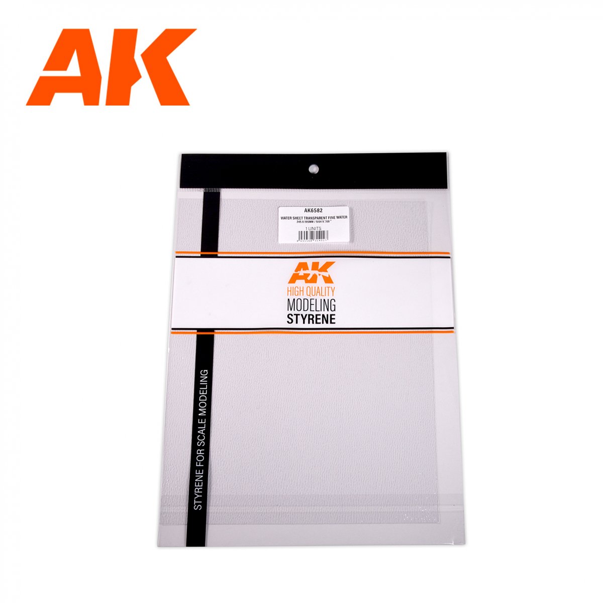 AK Interactive AK6582 WATER SHEET TRANSPARENT FINE WATER 245 X 195MM / 9.64 X 7.68 “ – TEXTURED ACRYLIC SHEET – 1 UNIT – zdjęcie 3