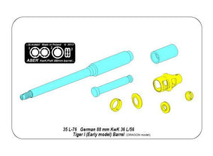 Aber 35L-076n 88mm KwK36/L56 barrel for German Tank Tiger I, Ausf. E - with early muzzle brake 1/35 – zdjęcie 6