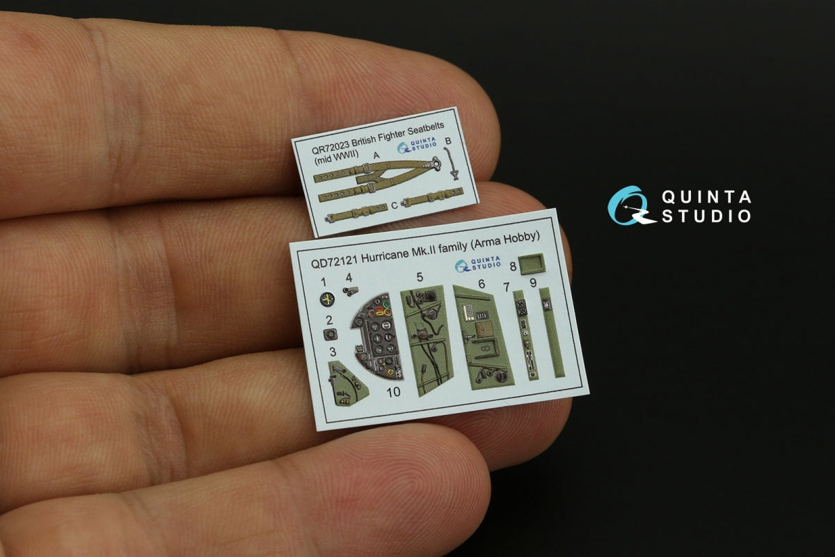 Quinta Studio QD72121 Hurricane Mk.II family 3D-Printed coloured Interior on decal paper (Arma Hobby) 1/72 – zdjęcie 10