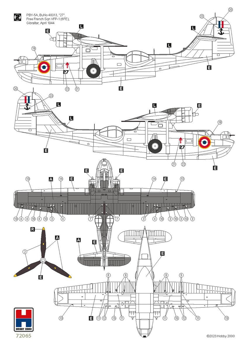 Hobby 2000 72065 Consolidated PBY-5A Catalina ETO (Academy + CARTOGRAF + MASKS) 1/72 – image 4