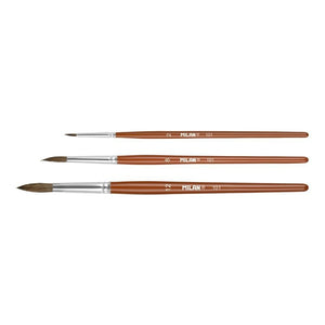 MILAN 10459 Blister pack 3 round brushes (natural + synthetic) 101 series no 2, 8, 12 – zdjęcie 2