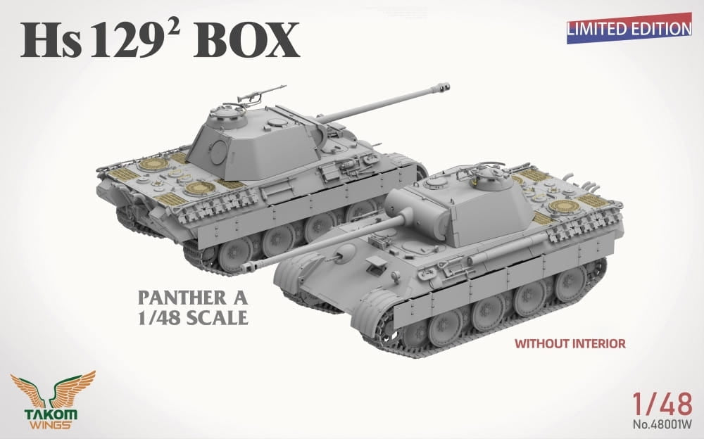 Takom 48001W Henschel Hs 129 B-3 w/ Interior + Bonus (Clear Parts) 1/48