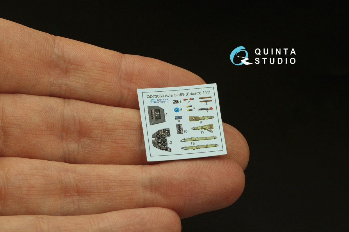 Quinta Studio QD72063 Avia S-199 3D-Printed &amp;amp; colored Interior on decal paper (Eduard) 1/72 – image 4