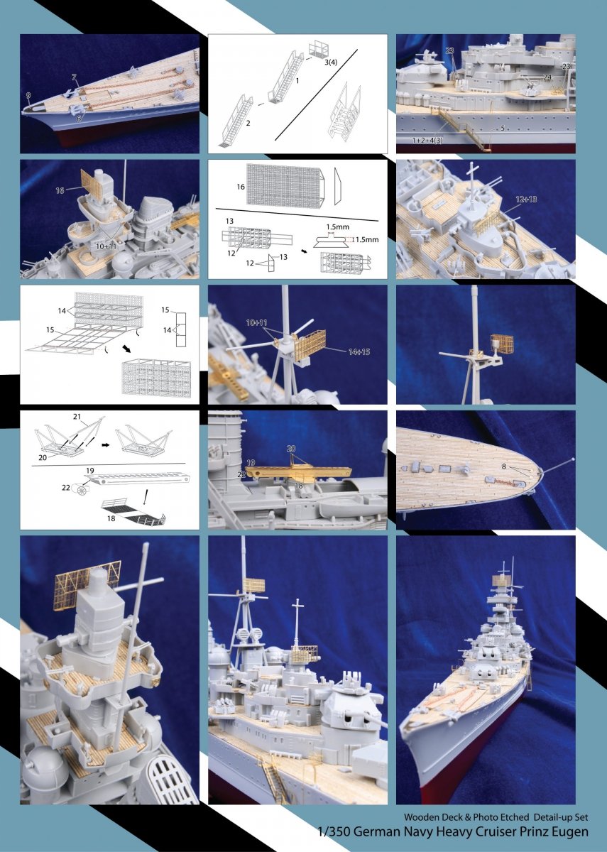 MK1 Design MD-35009 Prinz Eugen Wooden Deck TRU 1/350 – zdjęcie 3