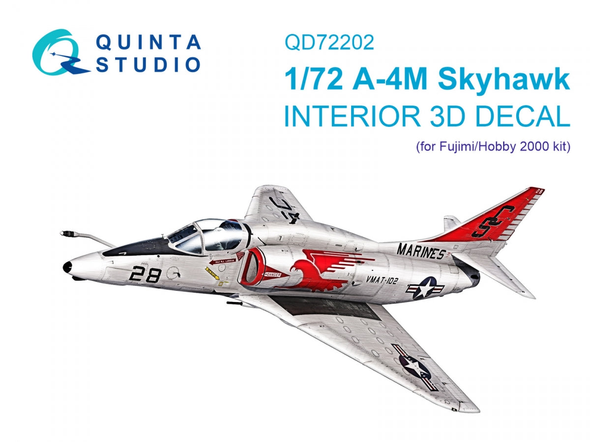 Quinta Studio QD72202 A-4M 3D-Printed &amp;amp; colored Interior on decal paper (Fujimi/Hobby 2000) 1/72