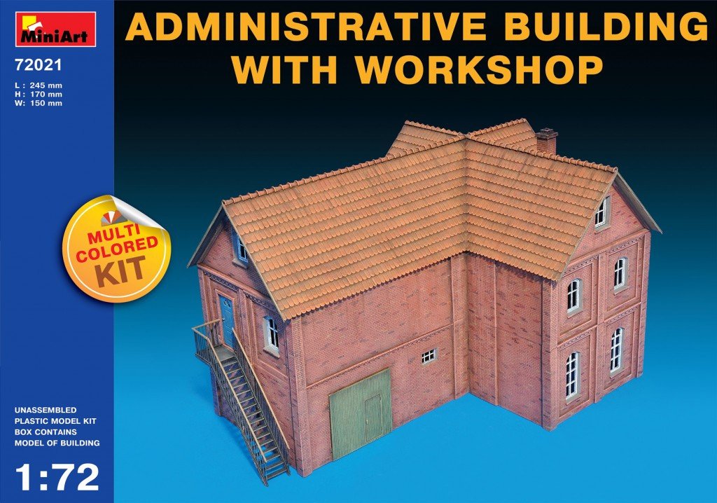 MiniArt 72021 ADMINISTRATIVE BUILDING WITH WORKSHOP 1/72