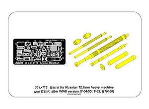 Aber 35L-118 Barrel for Russian 12,7mm heavy machine gun DShK, after WWII version (T-54/55; BTR-60APC) 1/35 – zdjęcie 20