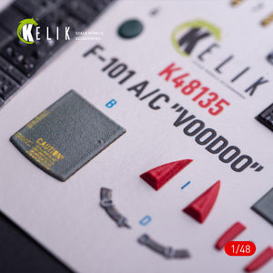 Kelik K48135 F-101A/C VooDoo - interior 3D decals for Zimi Model/KittyHawk kit 1/48