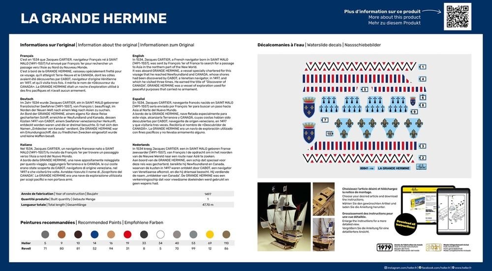 Heller 56841 Starter Kit - Le Grand Hermine 1/150 – zdjęcie 3