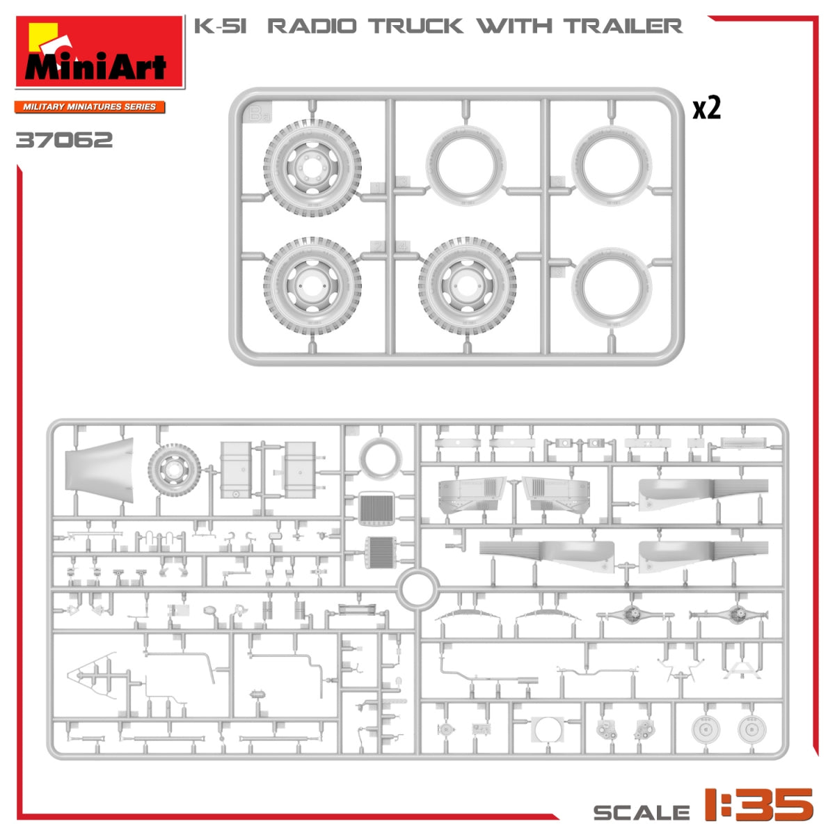 Miniart 37062 K-51 RADIO TRUCK WITH TRAILER 1/35 – image 8