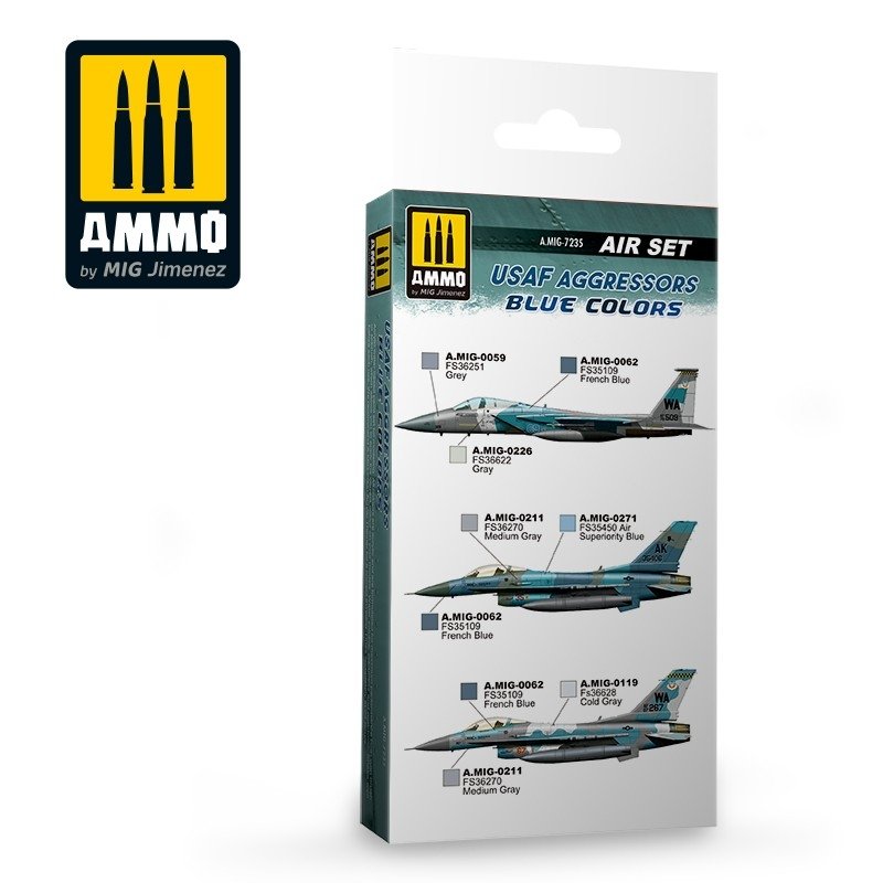 AMMO of Mig Jimenez 7235 USAF AGGRESSORS BLUE COLORS SET 6x17ml – image 2