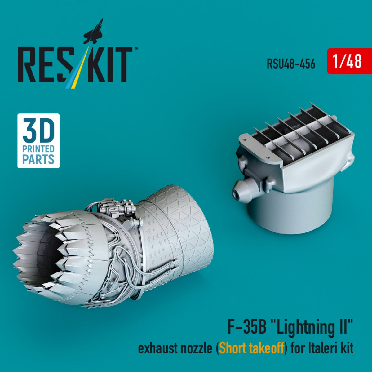 RESKIT RSU48-0456 F-35B "Lightning II" exhaust nozzle (Short takeoff) for Italeri kit (3D printed) 1/48
