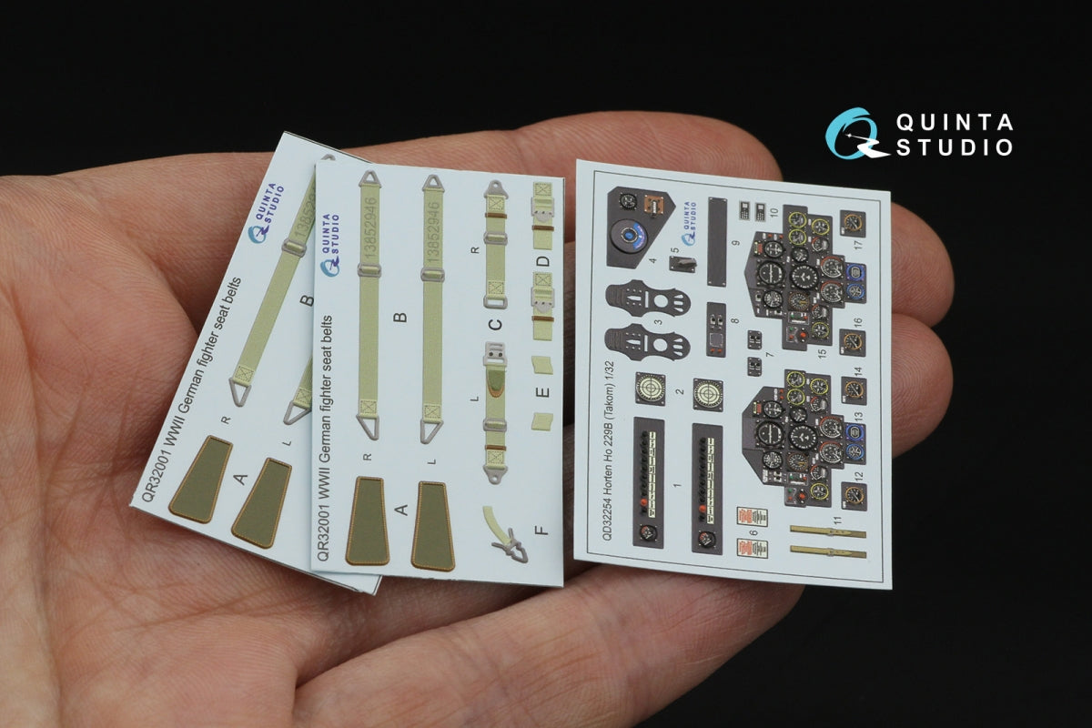 Quinta Studio QD32254 Horten Ho 229B 3D-Printed &amp;amp; colored Interior on decal paper (Takom) 1/32 – image 2