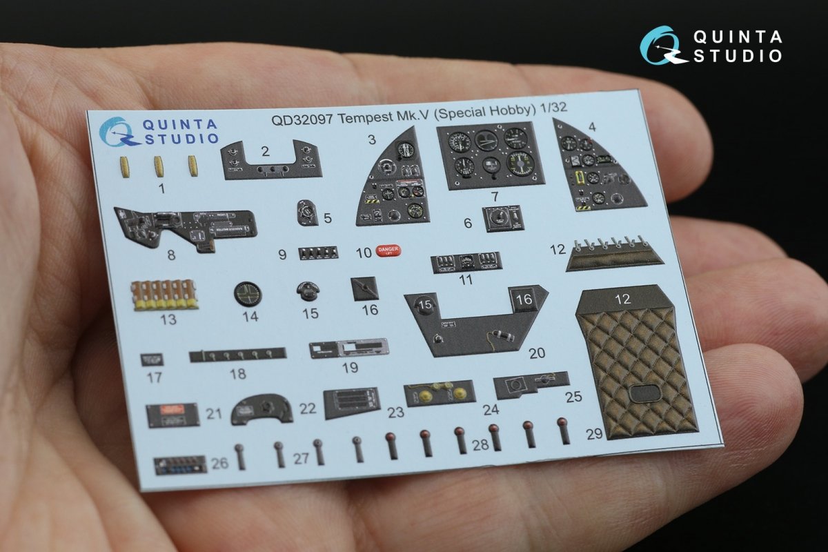 Quinta Studio QD32097 Tempest Mk.V 3D-Printed &amp;amp; coloured Interior on decal paper (Special Hobby/Revell) 1/32 – zdjęcie 7