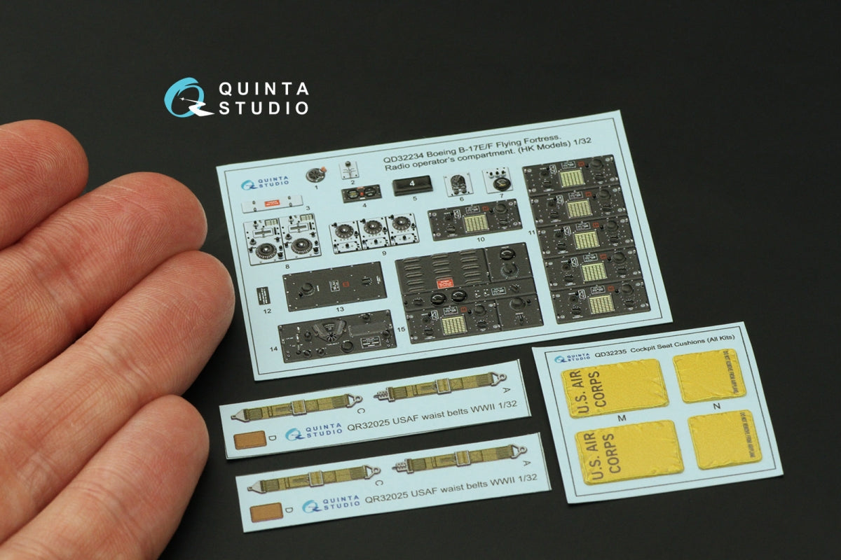 Quinta Studio QD32234 Boeing B-17E/F Radio operator&amp;#39;s compartment. 3D-Printed coloured Interior on decal paper (HK models) 1/32 – zdjęcie 3