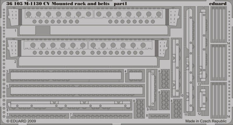 Eduard 36105 M-1130 CV Mounted rack and belts 1/35 Trumpeter – image 2