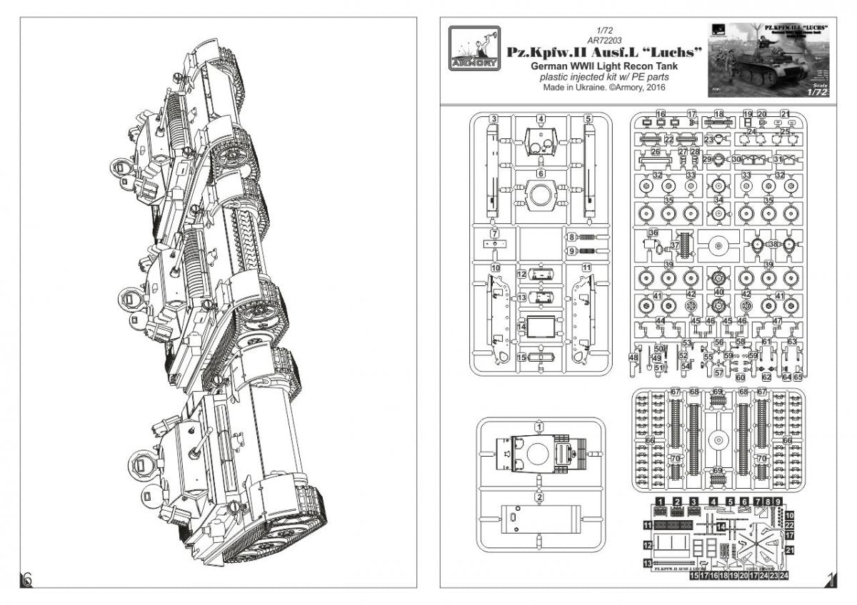 Armory Models 72203 Pz.Kpfw.II Ausf.L Luchs, German WWII Light Recon Tank 1/72 – zdjęcie 5