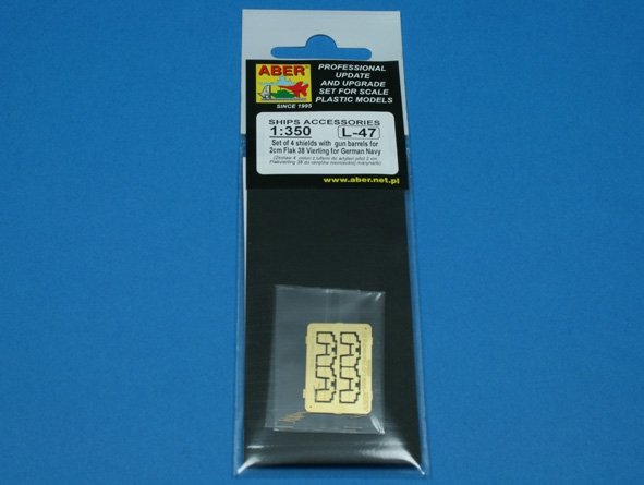 Aber 350L-47 Set of 16 pcs 2cm barrels for German Flakvierling 38 with shields 1/350 – zdjęcie 4