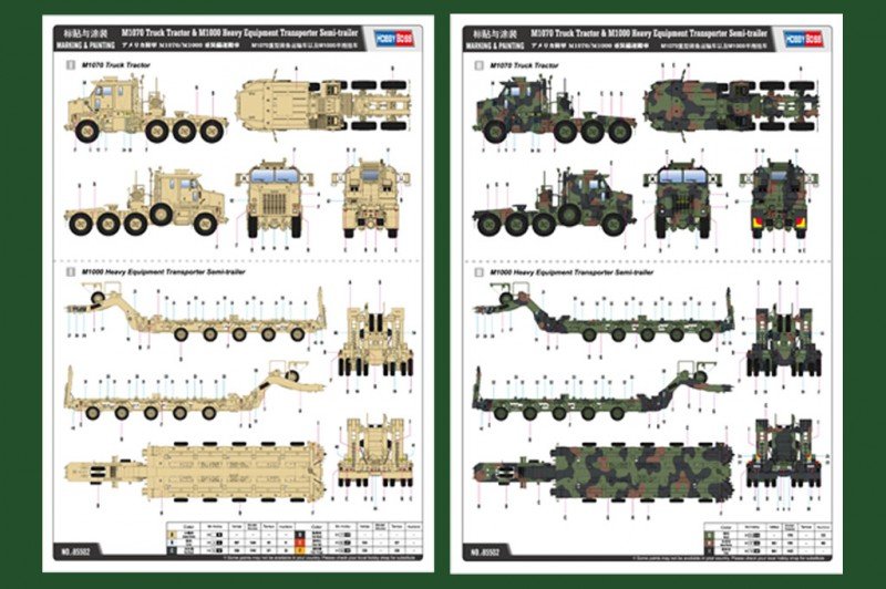 Hobby Boss 85502 M1070 Truck Tractor and M1000 HET Semi-trailer 1/35 – image 14