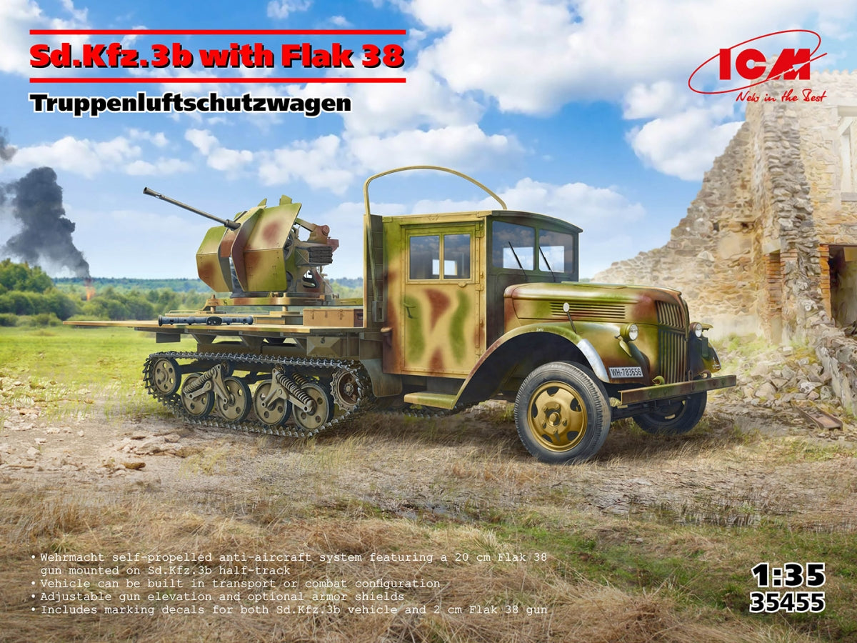 ICM 35455 Sd.Kfz.3b with Flak 38 Truppenluftschutzwagen 1/35 – zdjęcie 2