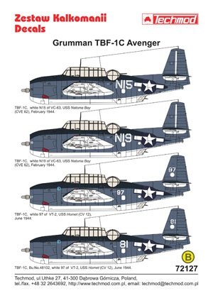 Techmod 72127 - Grumman TBF-1C Avenger 1/72 – immagine 2