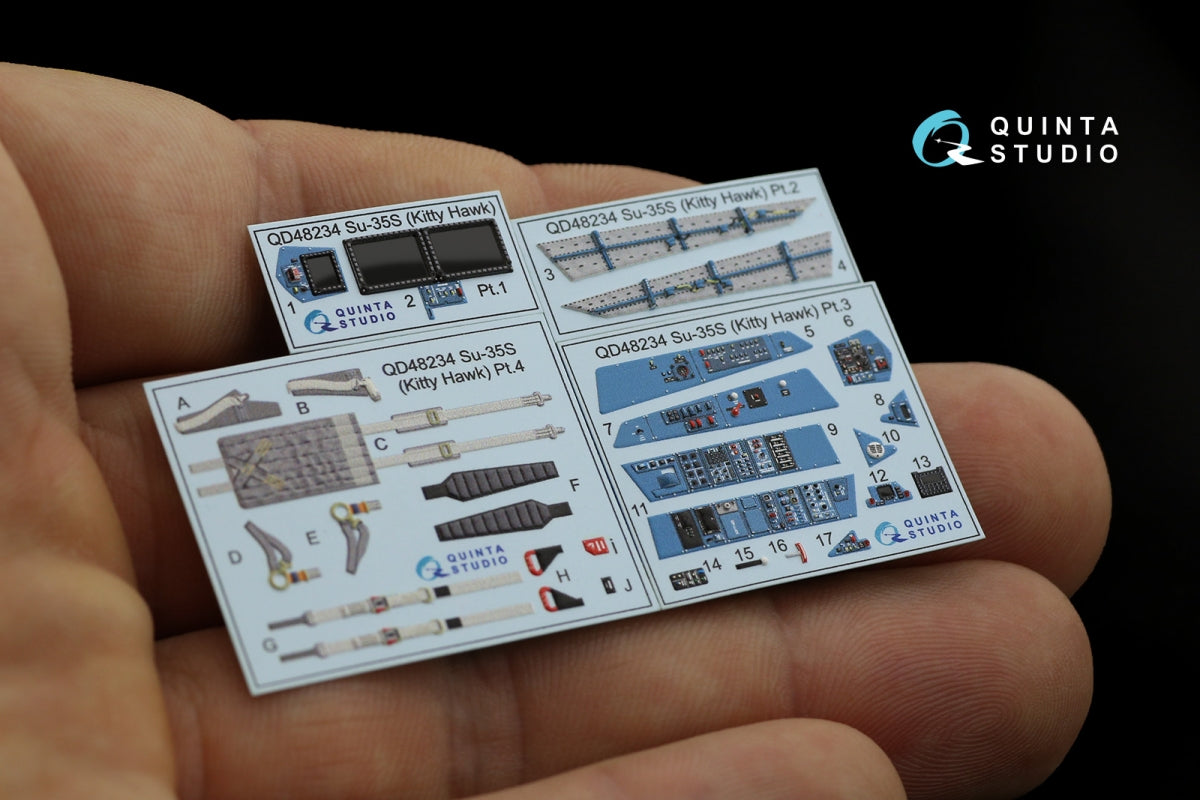 Quinta Studio QD48234 Su-35S 3D-Printed &amp;amp; colored Interior on decal paper (KittyHawk) 1/48 – image 8