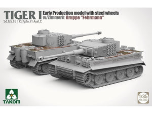 Takom 2202 Tiger I Sd.Kfz.181 Pz.Kpfw.VI Ausf.E - Early-Production Model With Steel Wheels And Zimmerit, Gruppe &amp;#39;Fehrmann&amp;#39; 1/35 – zdjęcie 2