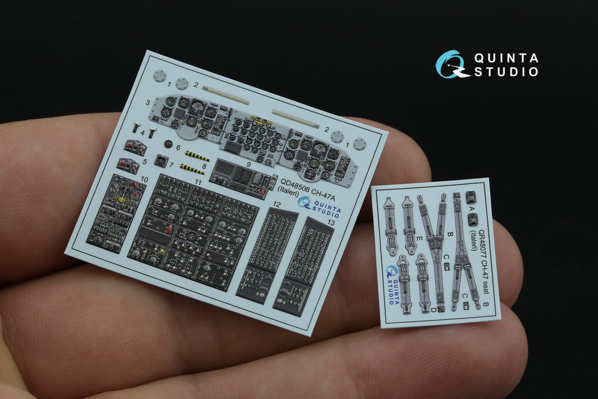 Quinta Studio QD48506 CH-47A 3D-Printed coloured Interior on decal paper (Italeri) 1/48 – zdjęcie 3