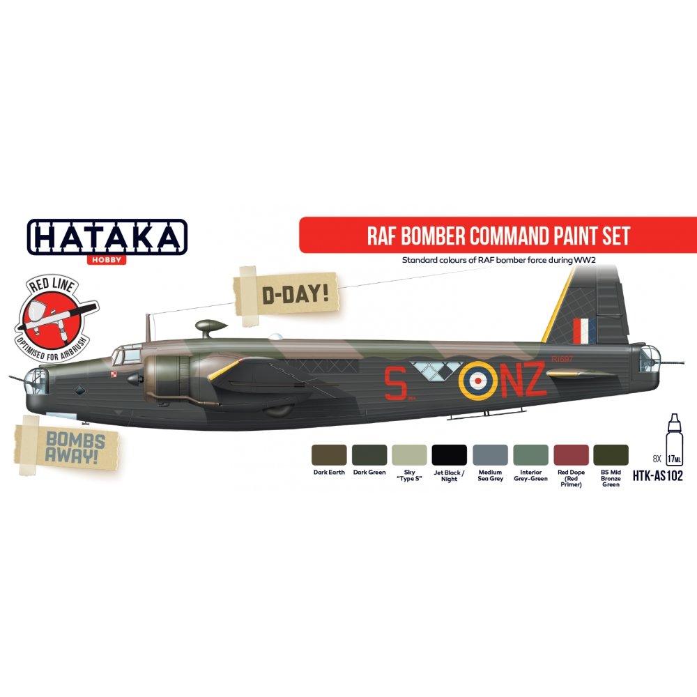 Hataka HTK-AS102 RAF Bomber Command paint set (8x17ml) – zdjęcie 2