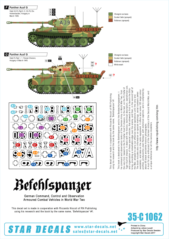 Star Decals 35-C1062 Befehlspanzer # 6 1/35 – zdjęcie 2