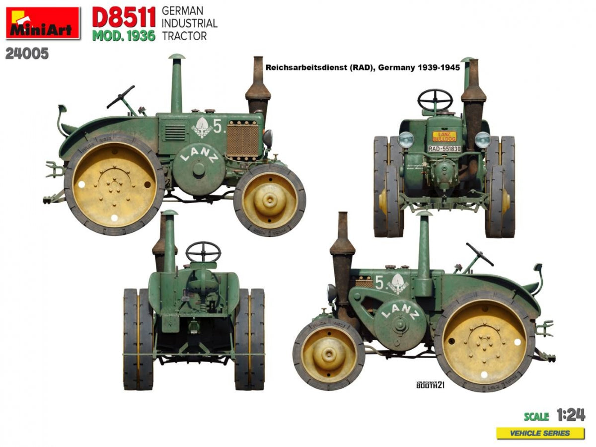 MiniArt 24005 GERMAN INDUSTRIAL TRACTOR D8511 MOD. 1936 1/24 – zdjęcie 6