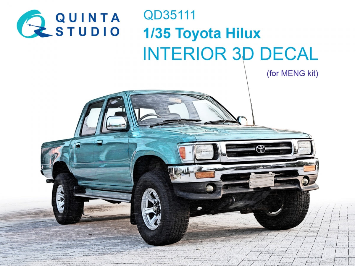 Quinta Studio QD35111 Toyota Hilux 3D-Printed &amp;amp; colored Interior on decal paper (MENG) 1/35