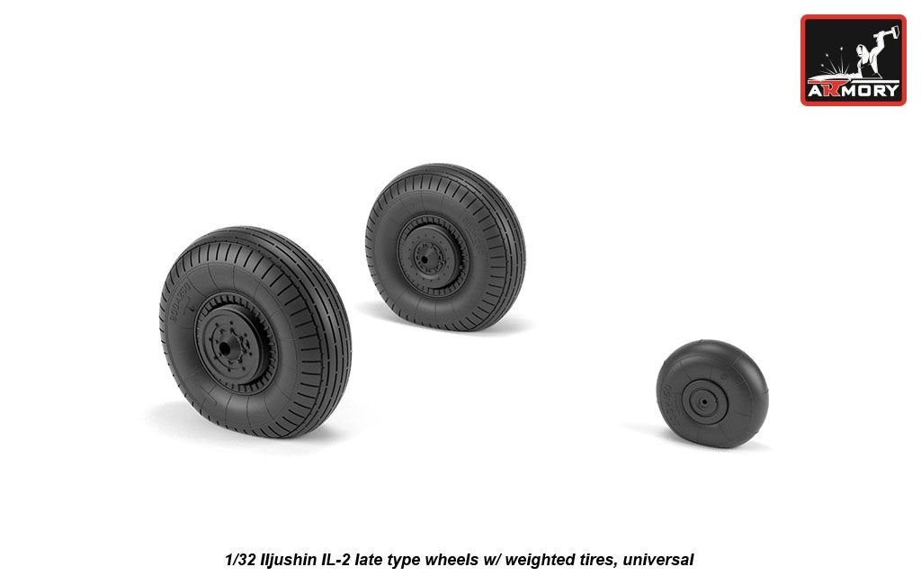 Armory Models AW32016 Iljushin IL-2 Bark late type wheels w/ weighted tyres 1/32 – zdjęcie 5