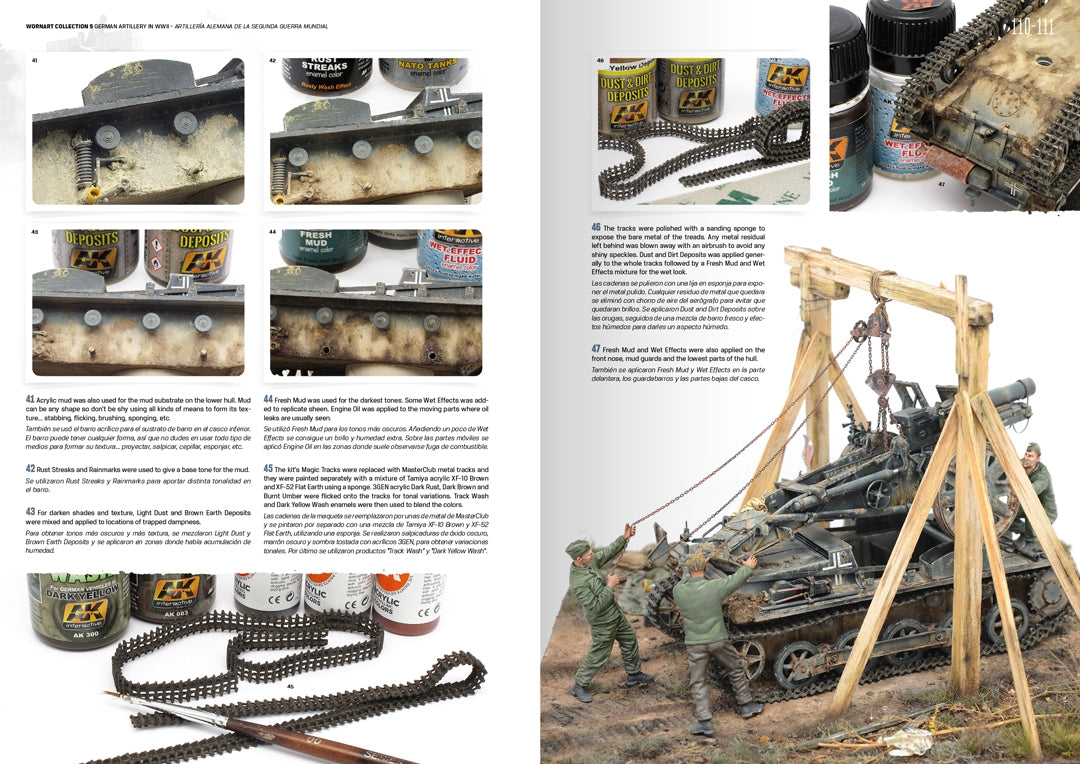 AK Interactive AK4907 WORN ART COLLECTION ISSUE 05 – GERMAN ARTILLERY - Bilingual English/Spanish – zdjęcie 10